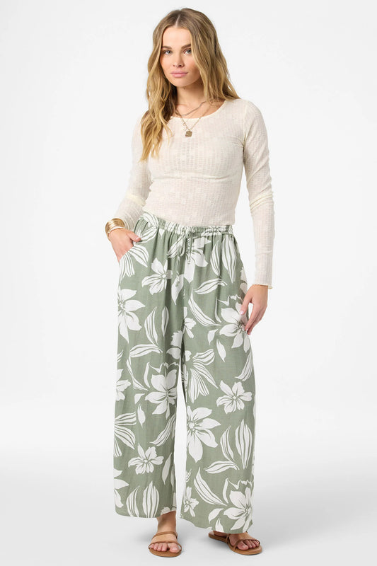 rosalie floral pant sea spray green