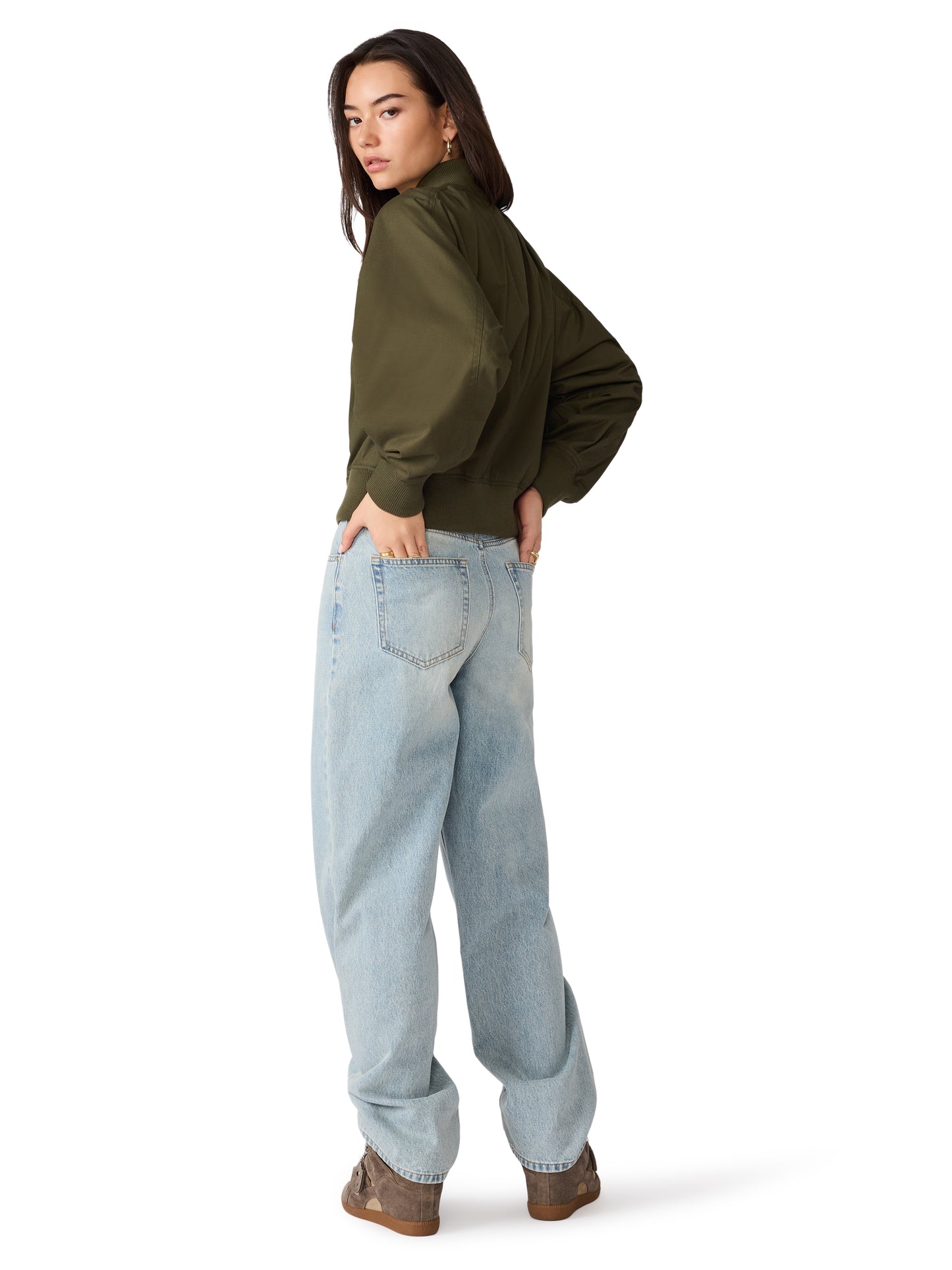 bray olive bomber jacket
