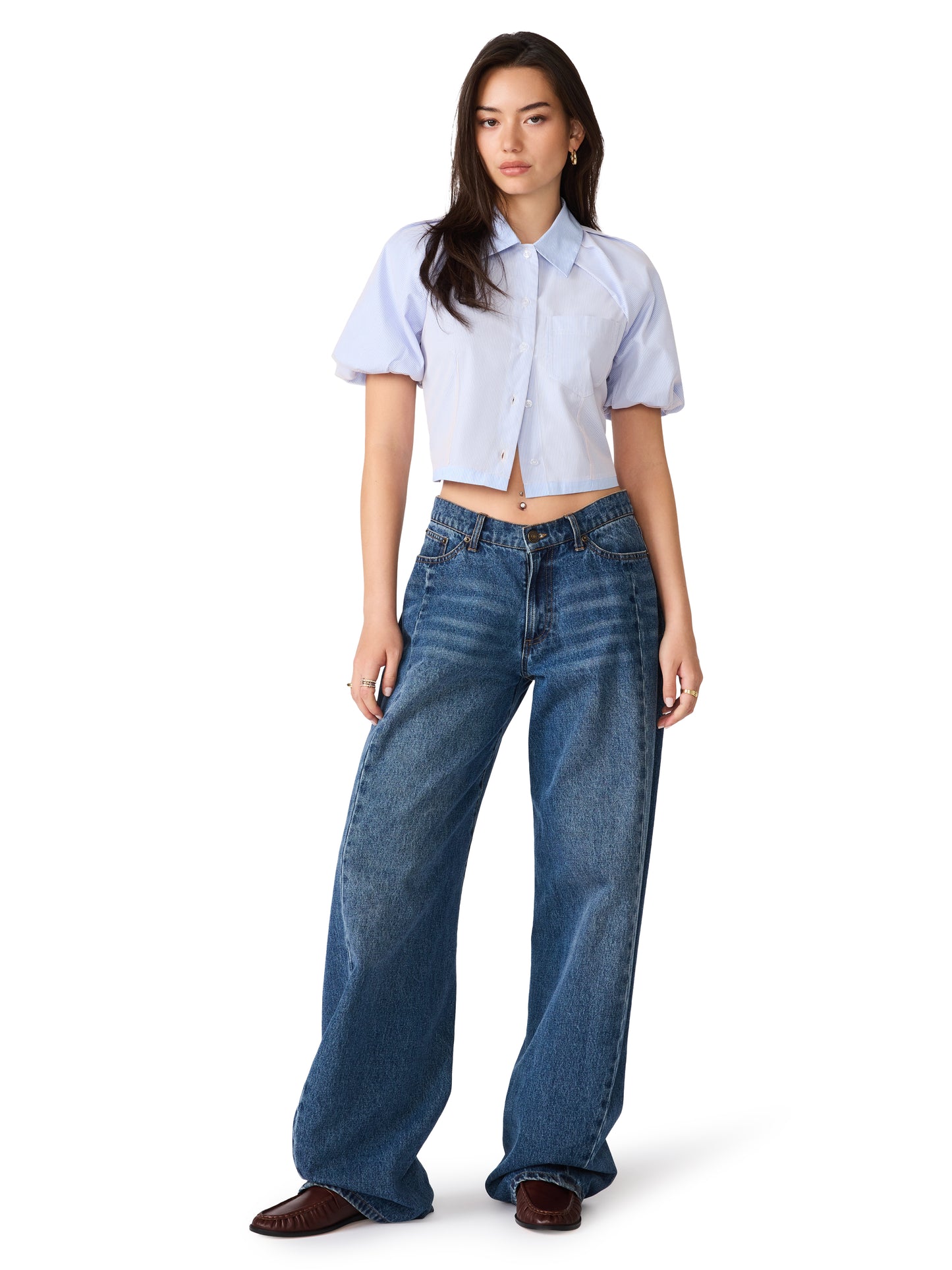 reece crop buttondown