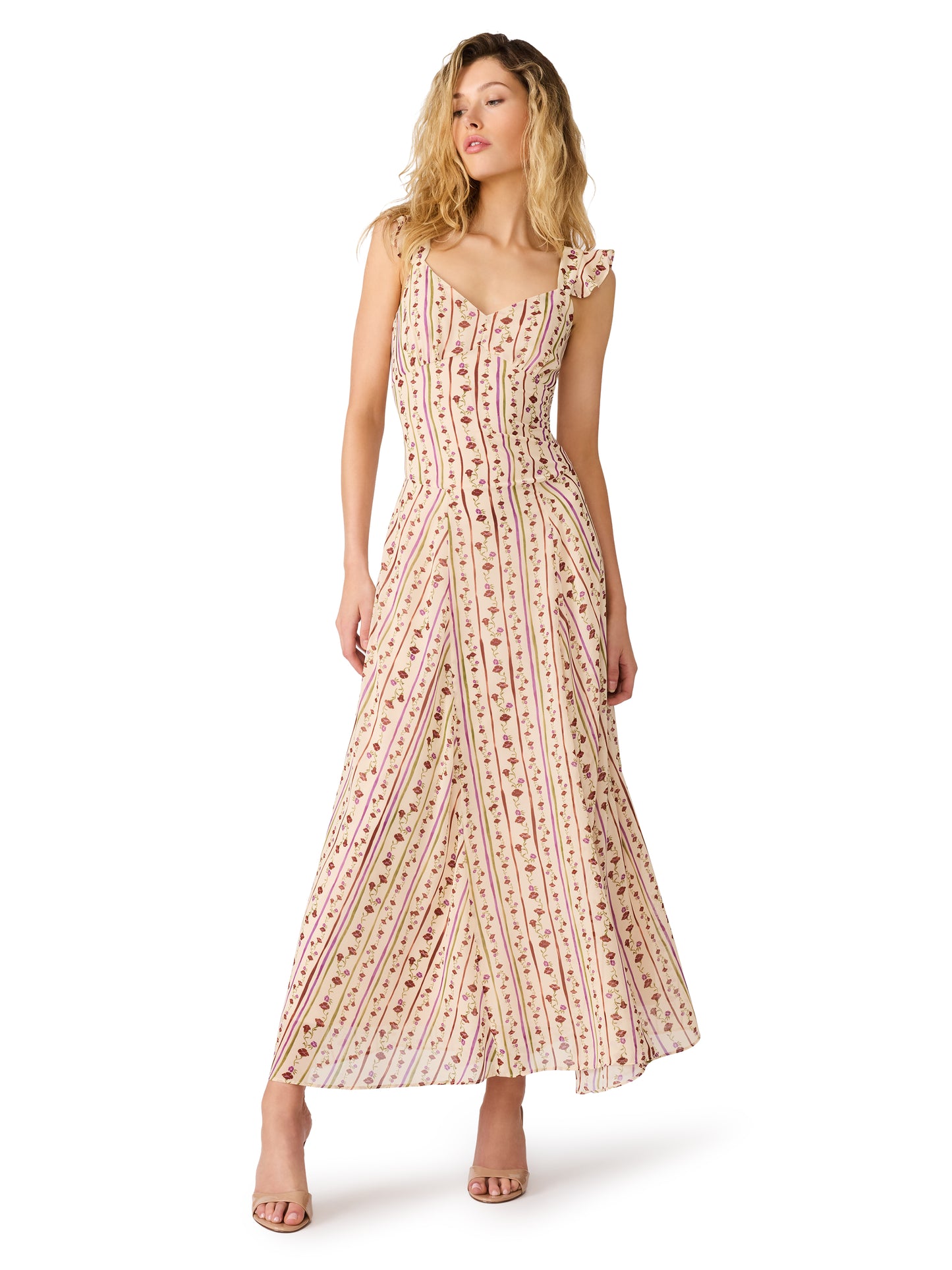 estella dress peach floral