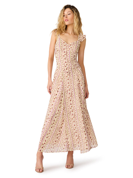 estella dress peach floral