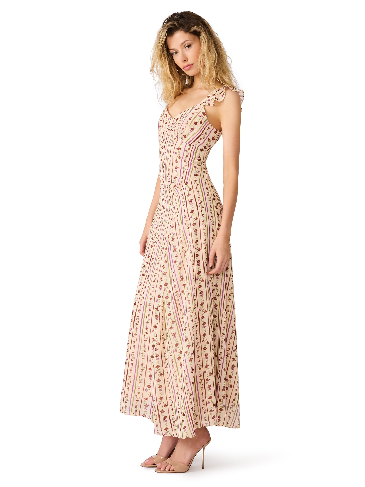 estella dress peach floral