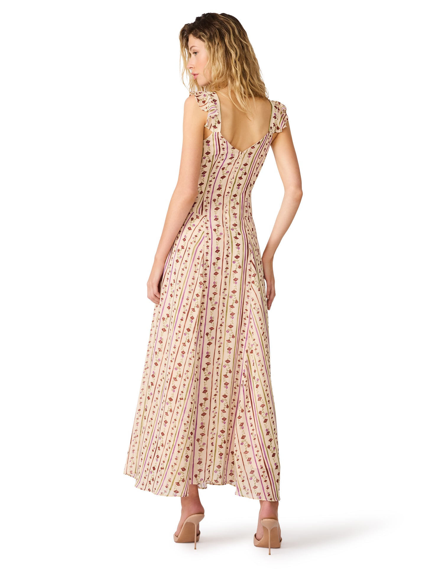 estella dress peach floral