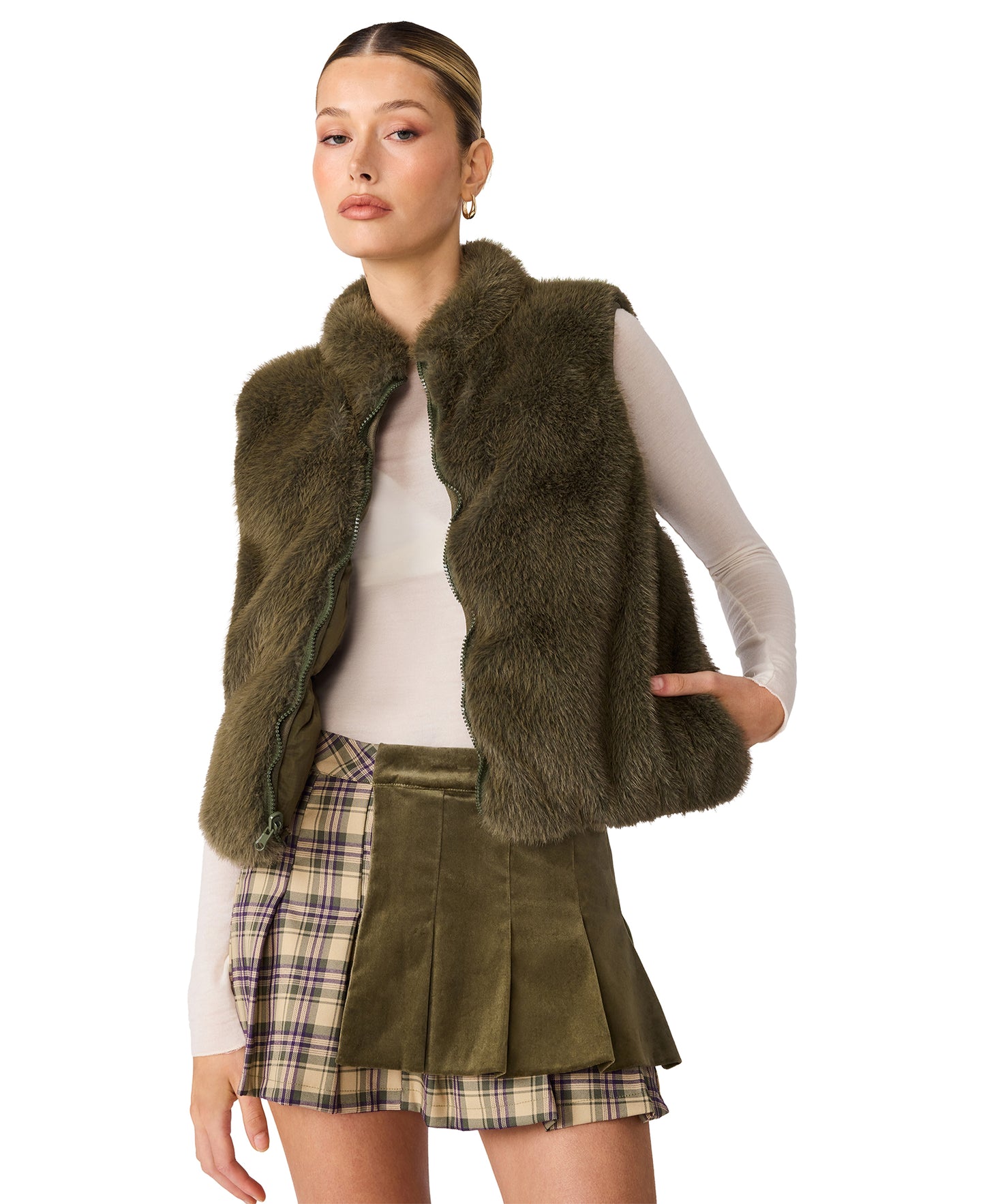 brady reversible olive vest