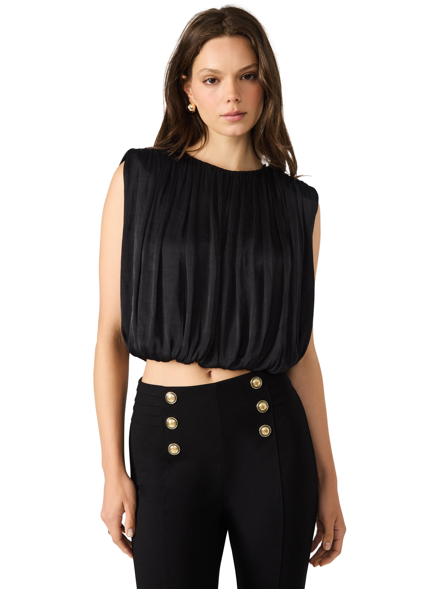 cherra top black mesh