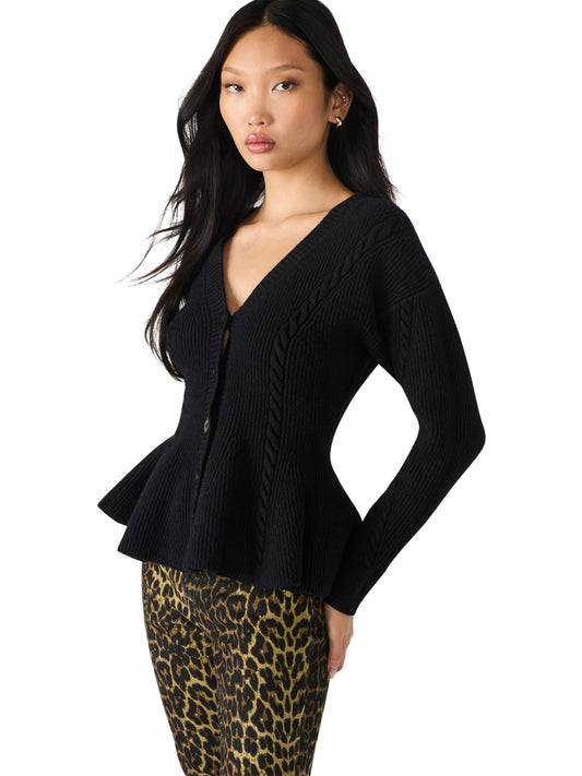 courtney black peplum sweater