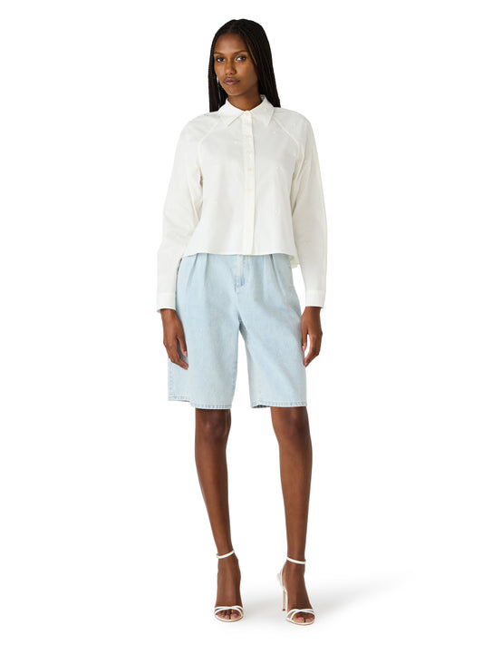 Tess pearl buttondown