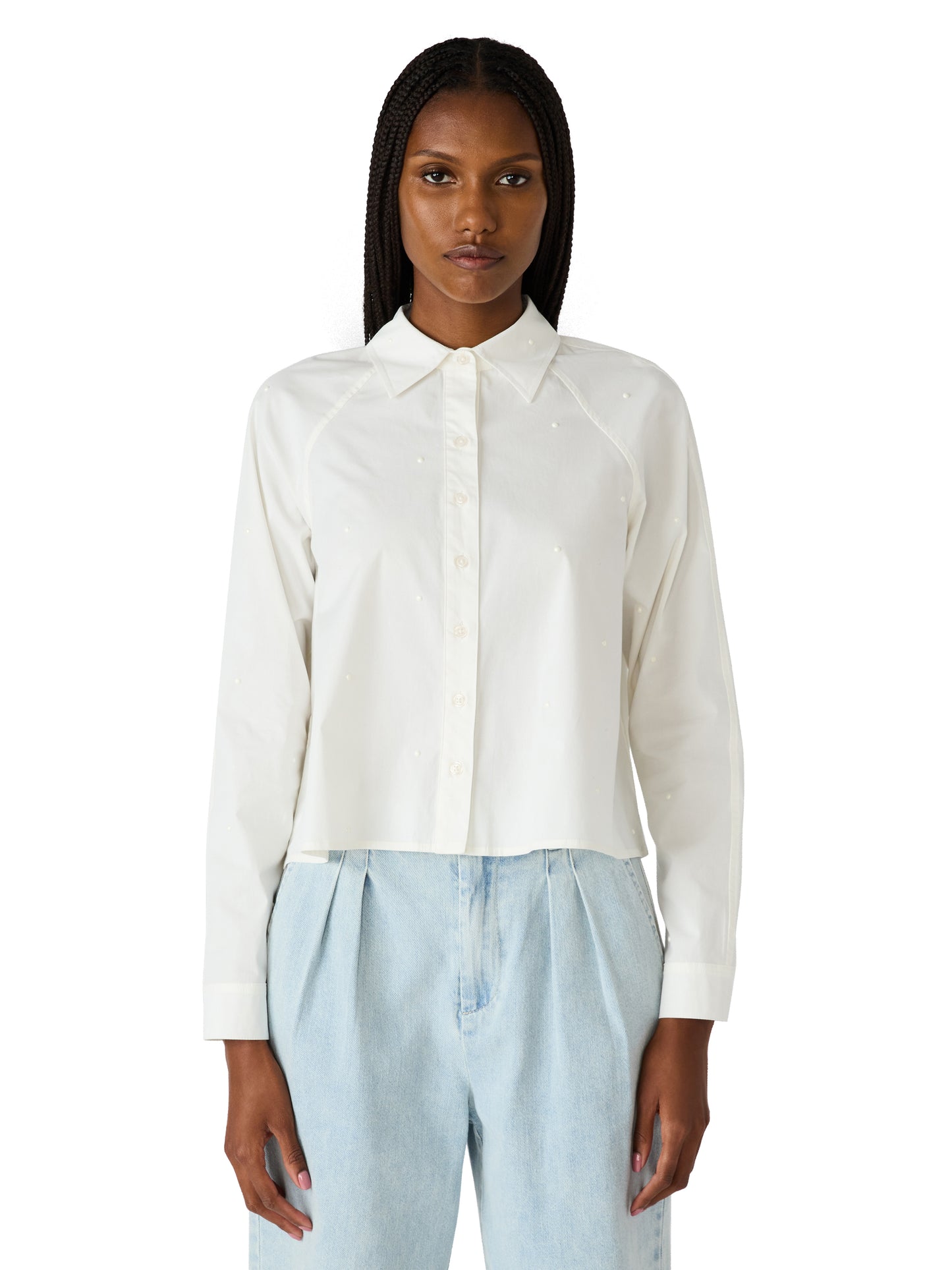 Tess pearl buttondown