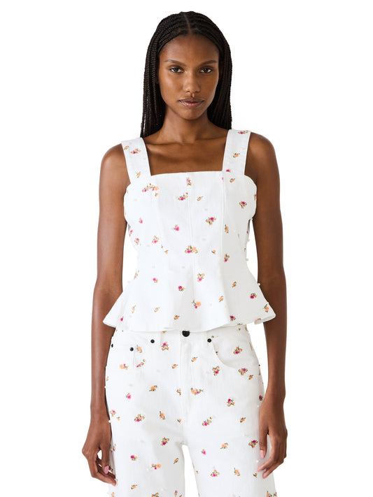 fiorella white denim top