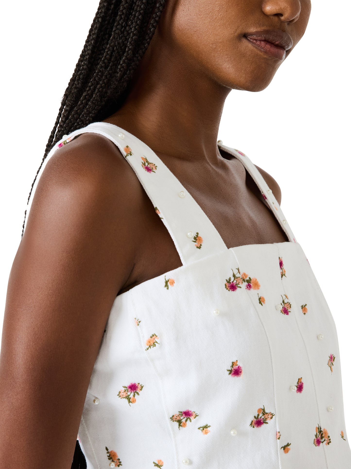 fiorella white denim top