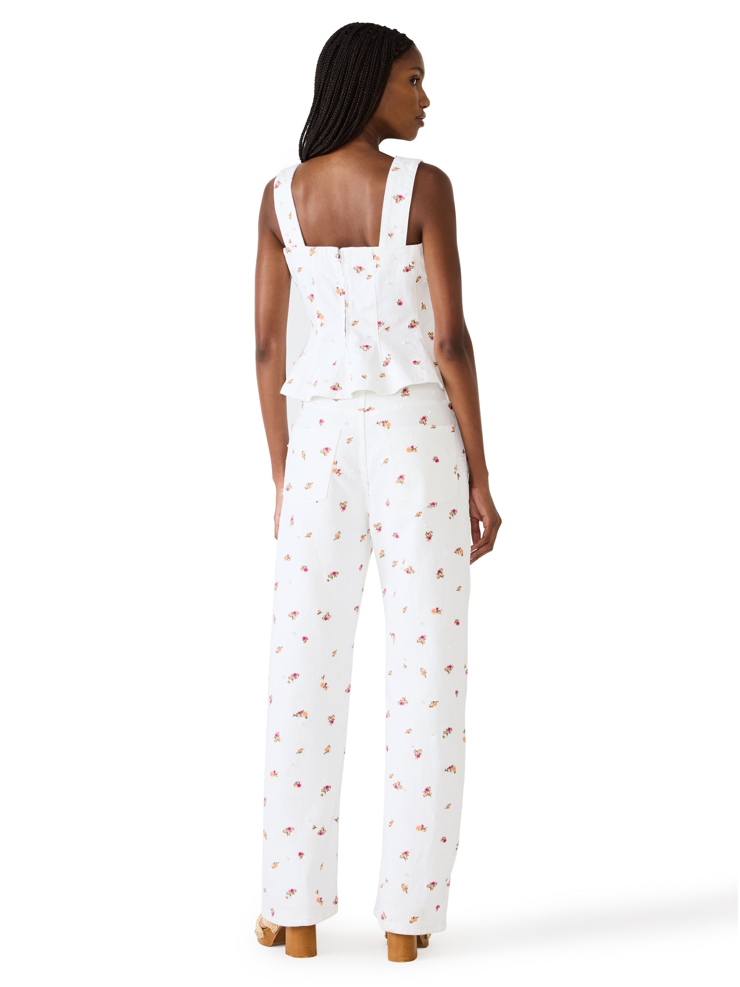 fiorella white denim top