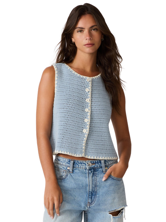 annya sweater vest blue ice