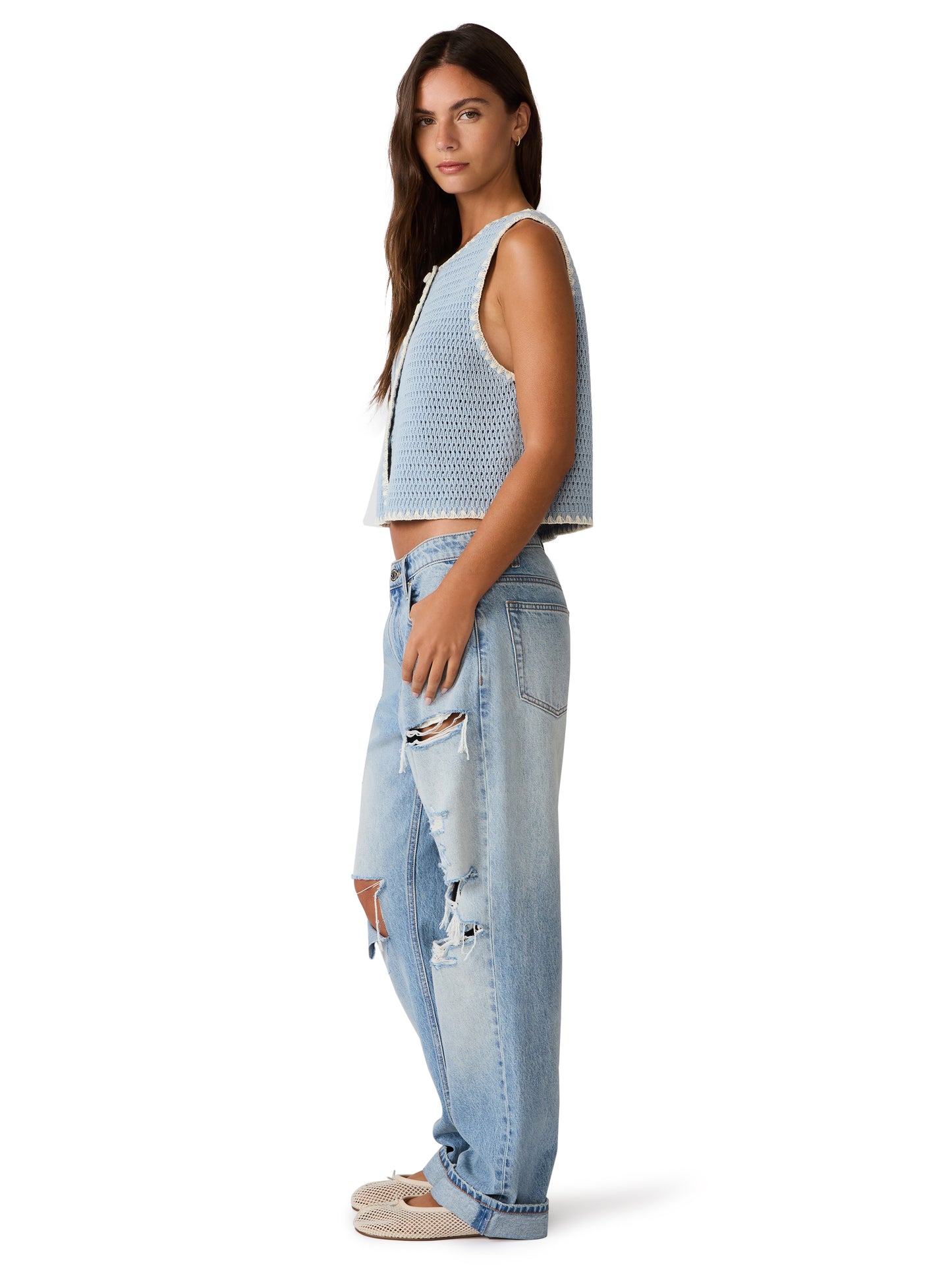 annya sweater vest blue ice