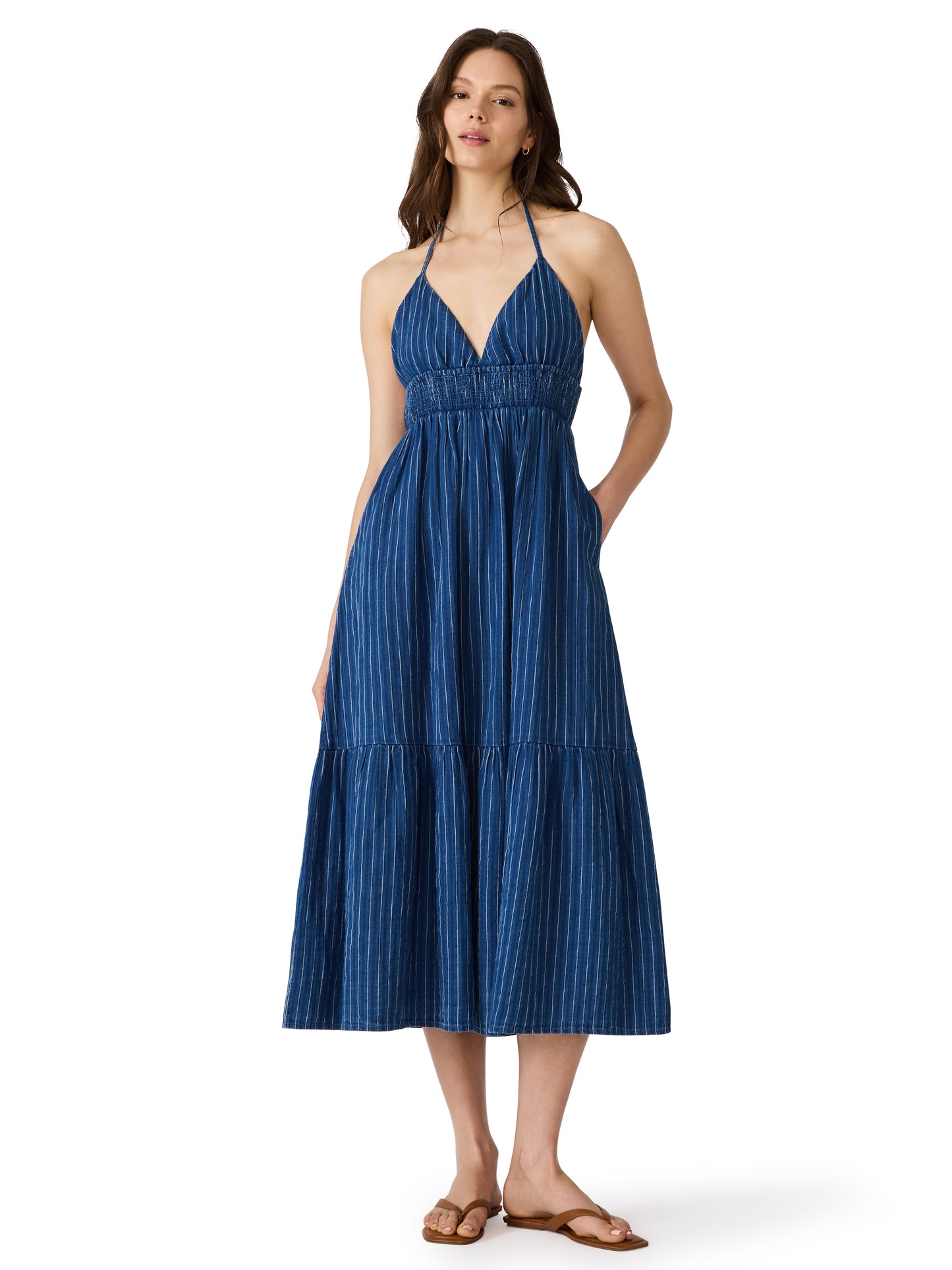 lucky dress mixed indigo