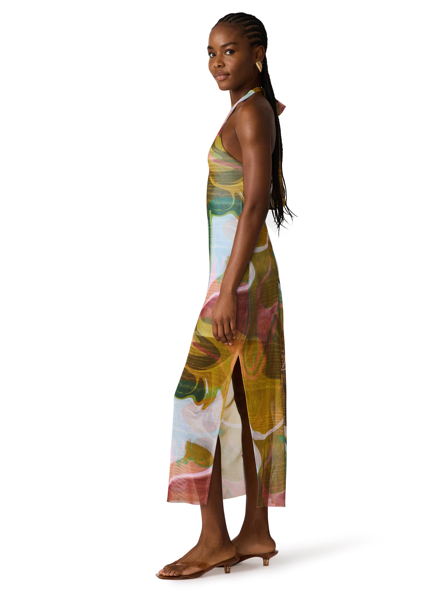 jasyln marble halter dress