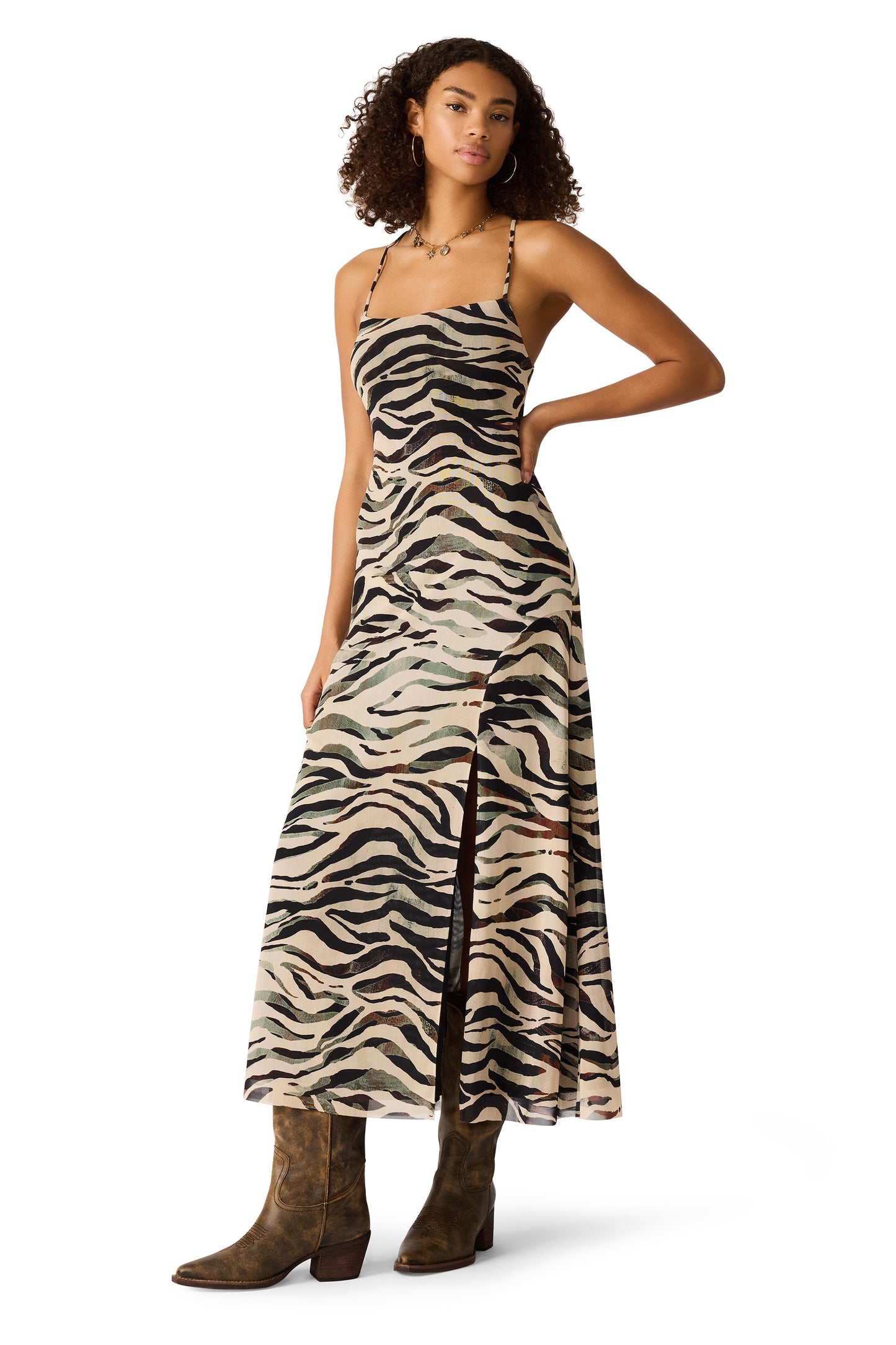 adella dress caramel zebra