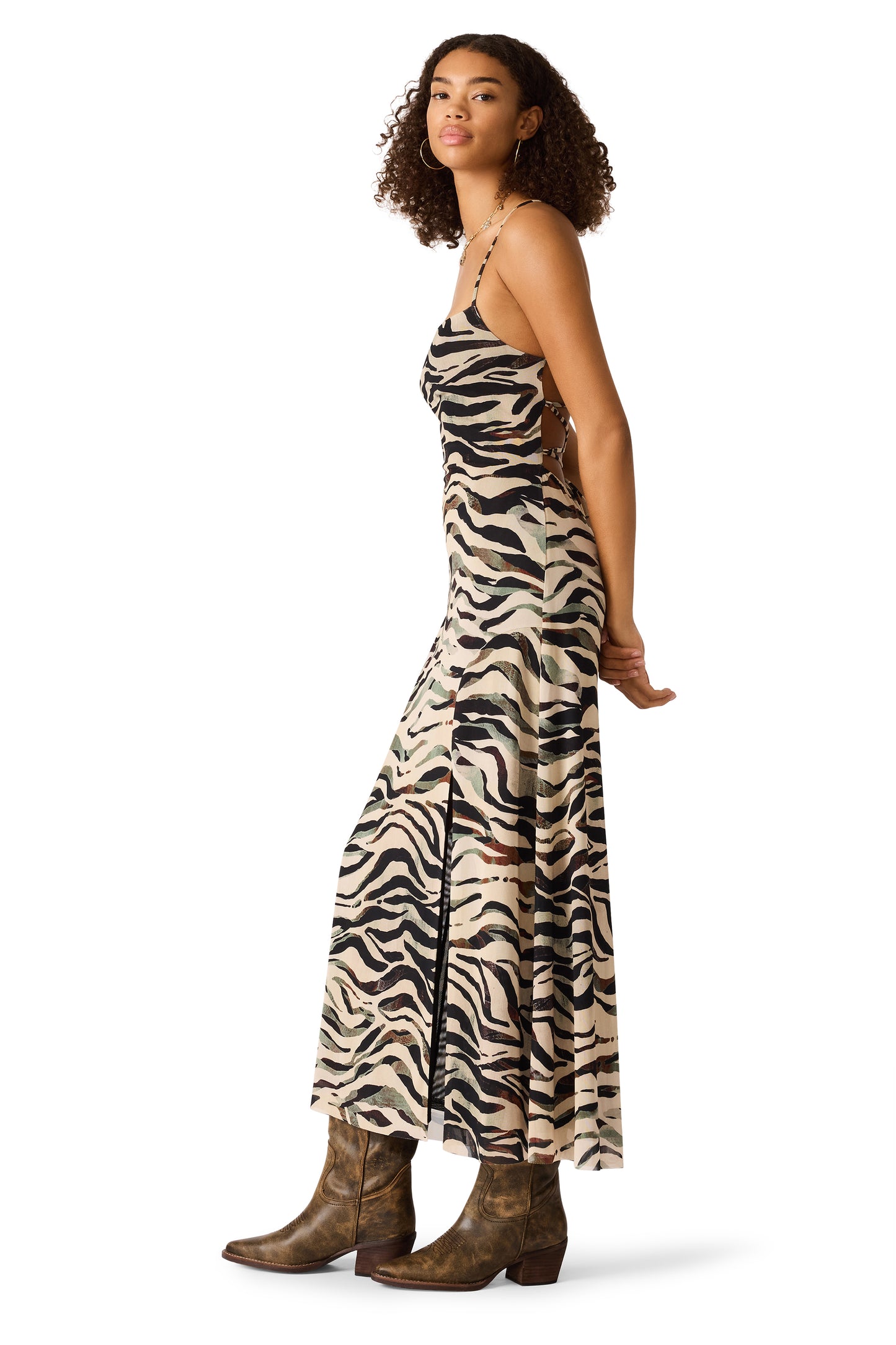 adella dress caramel zebra
