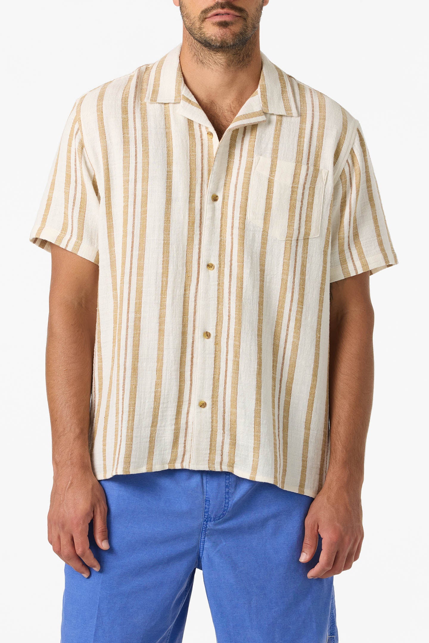 natural stripe woven shirt