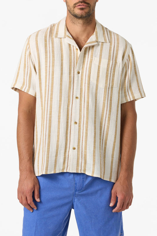 natural stripe woven shirt