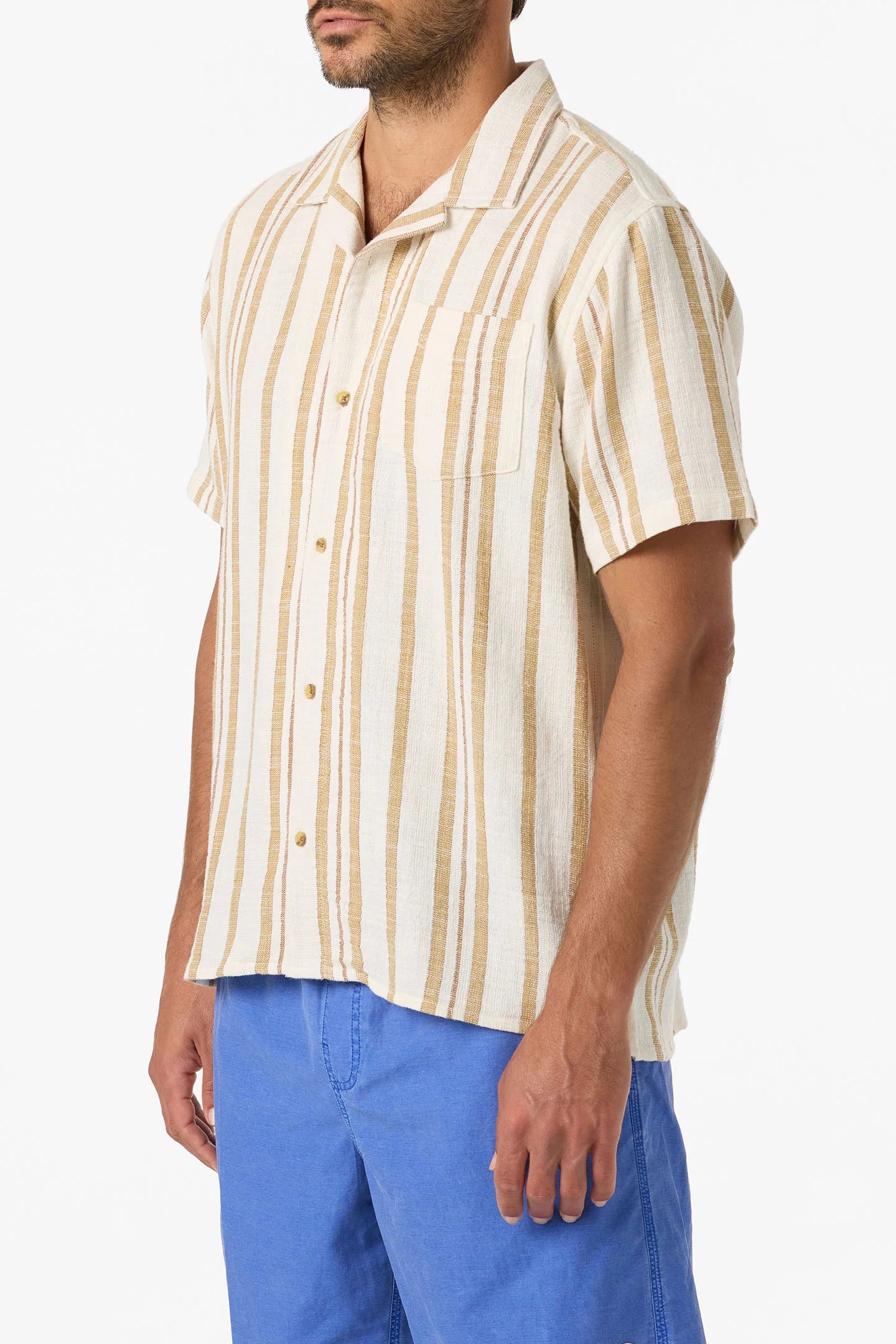 natural stripe woven shirt