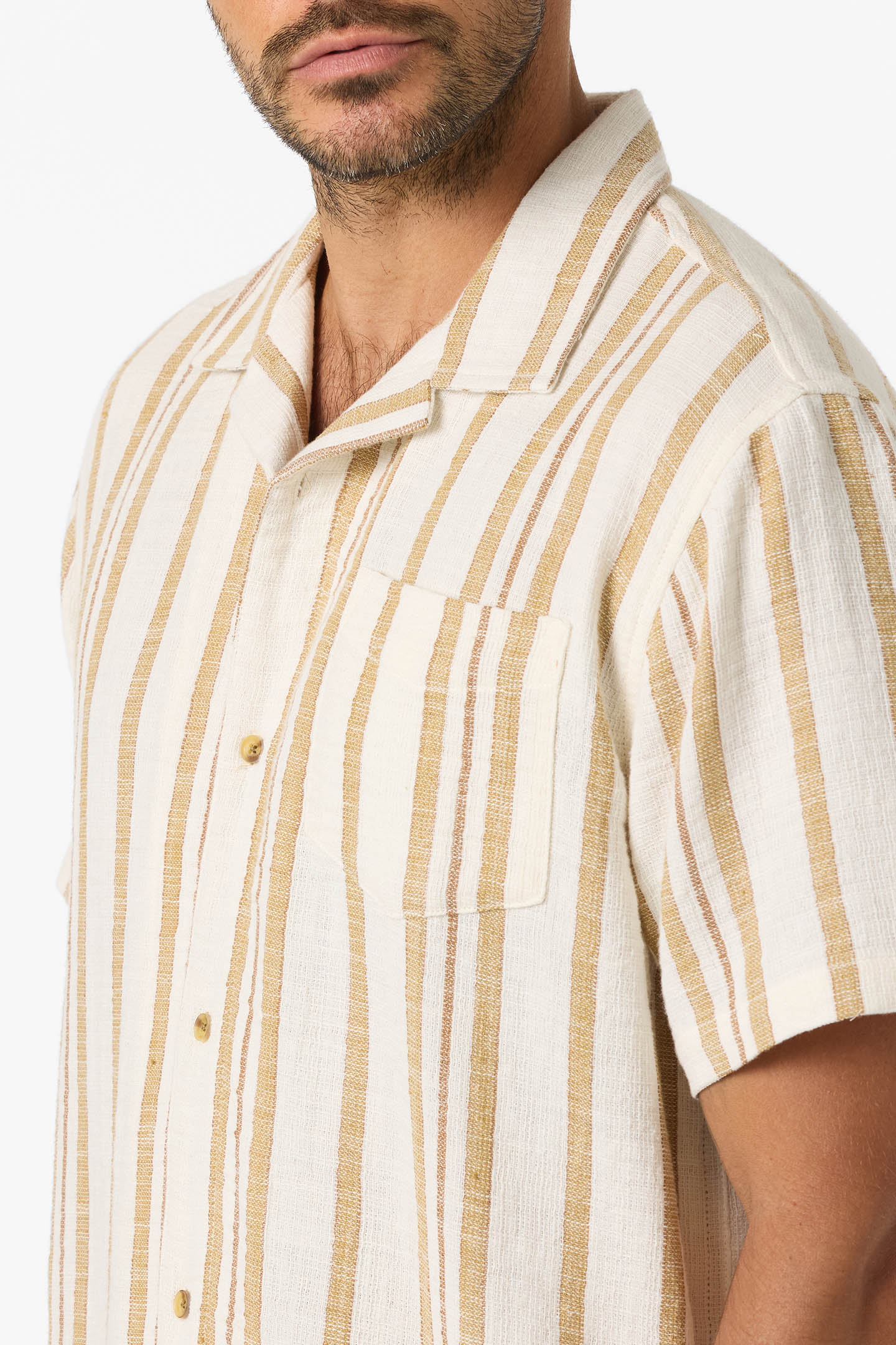 natural stripe woven shirt