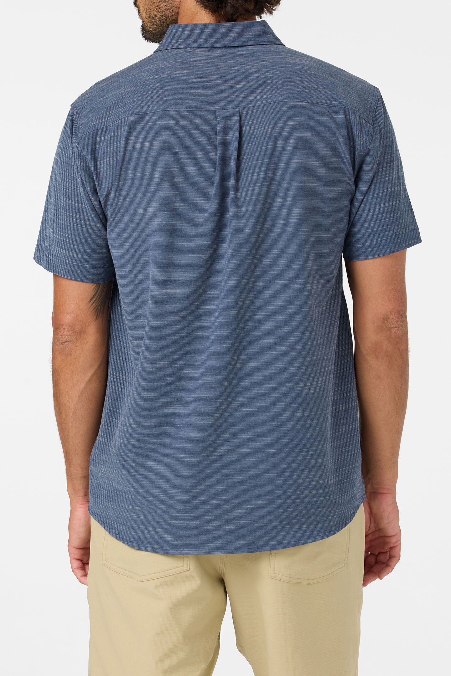 upf slub solid buttondown navy