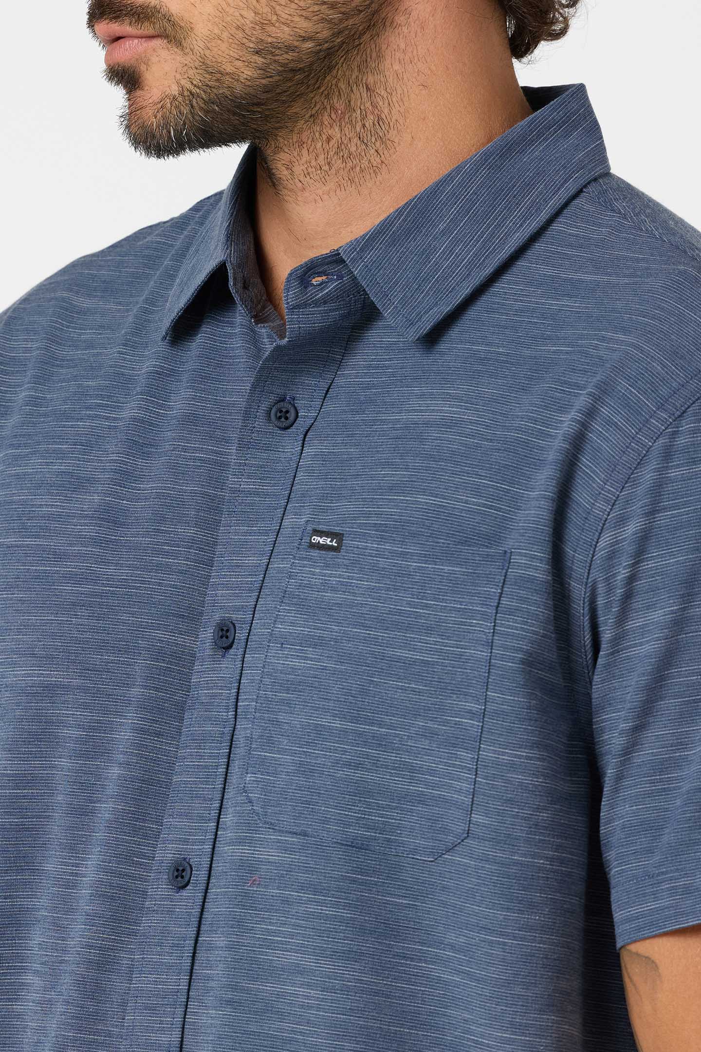 upf slub solid buttondown navy