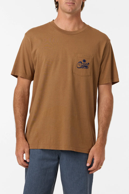 twisted sun vintage pocket tee brown
