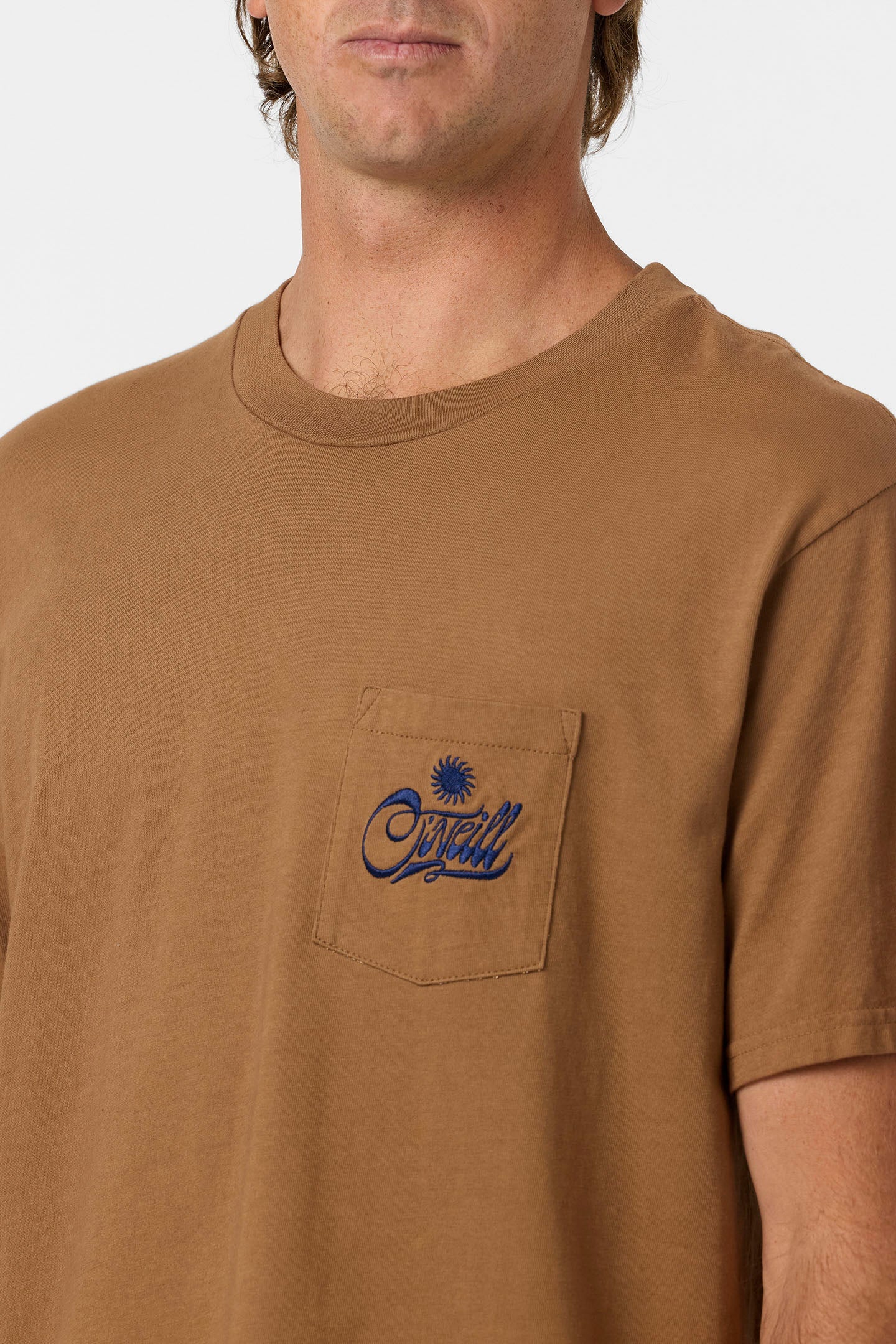 twisted sun vintage pocket tee brown