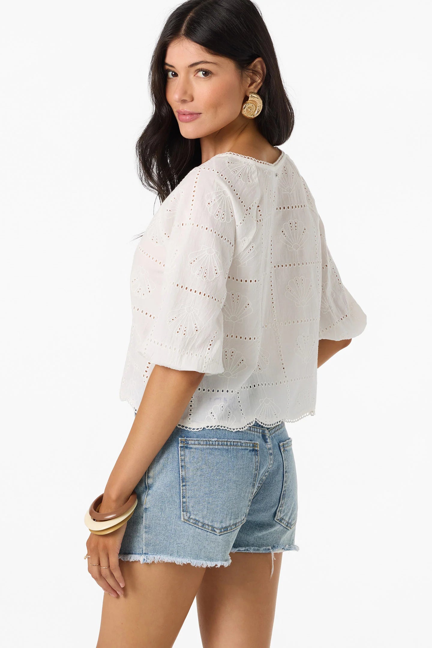 floral top white eyelette