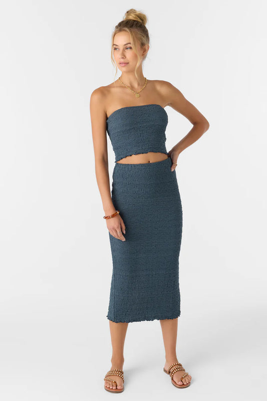 jordana textured midi skirt