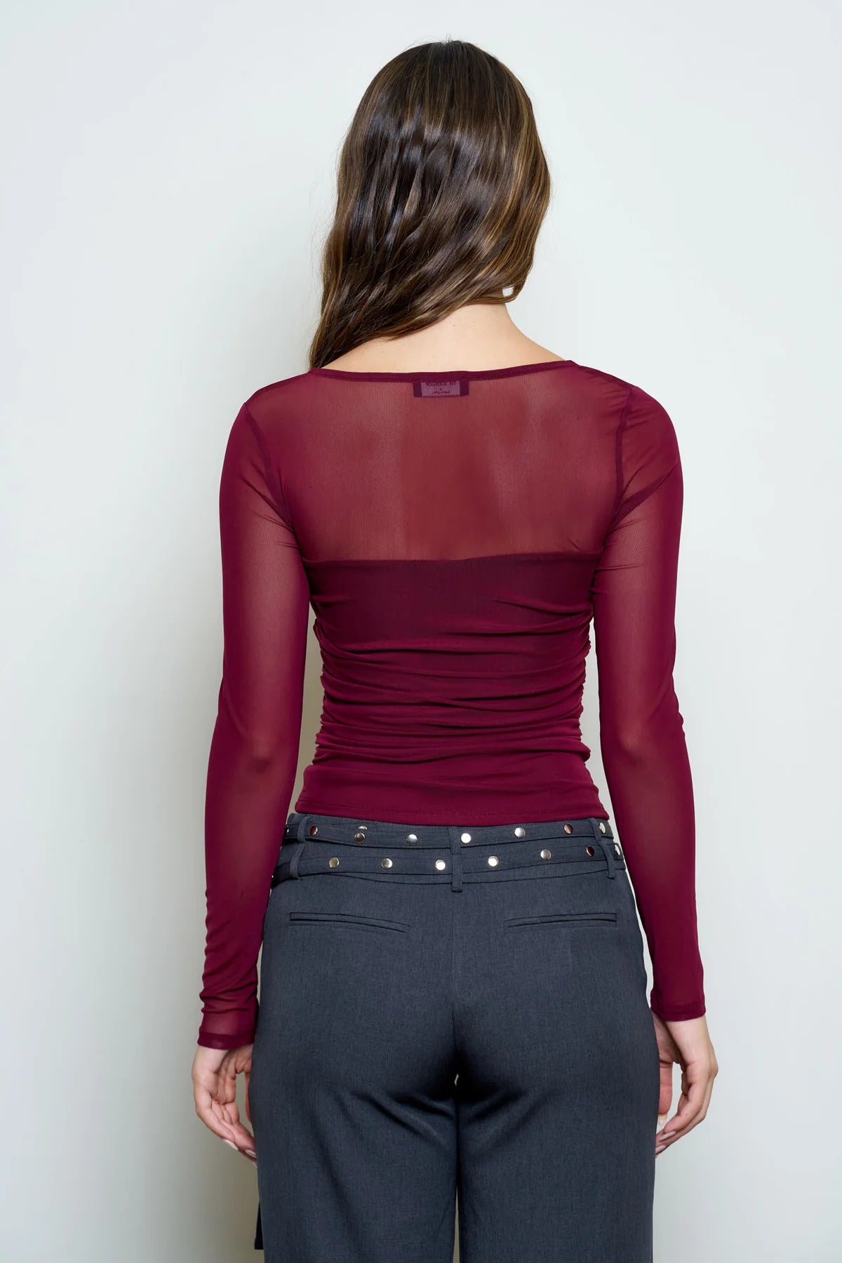 arianna wine mesh top
