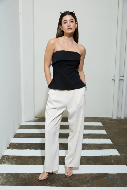 alli black strapless top