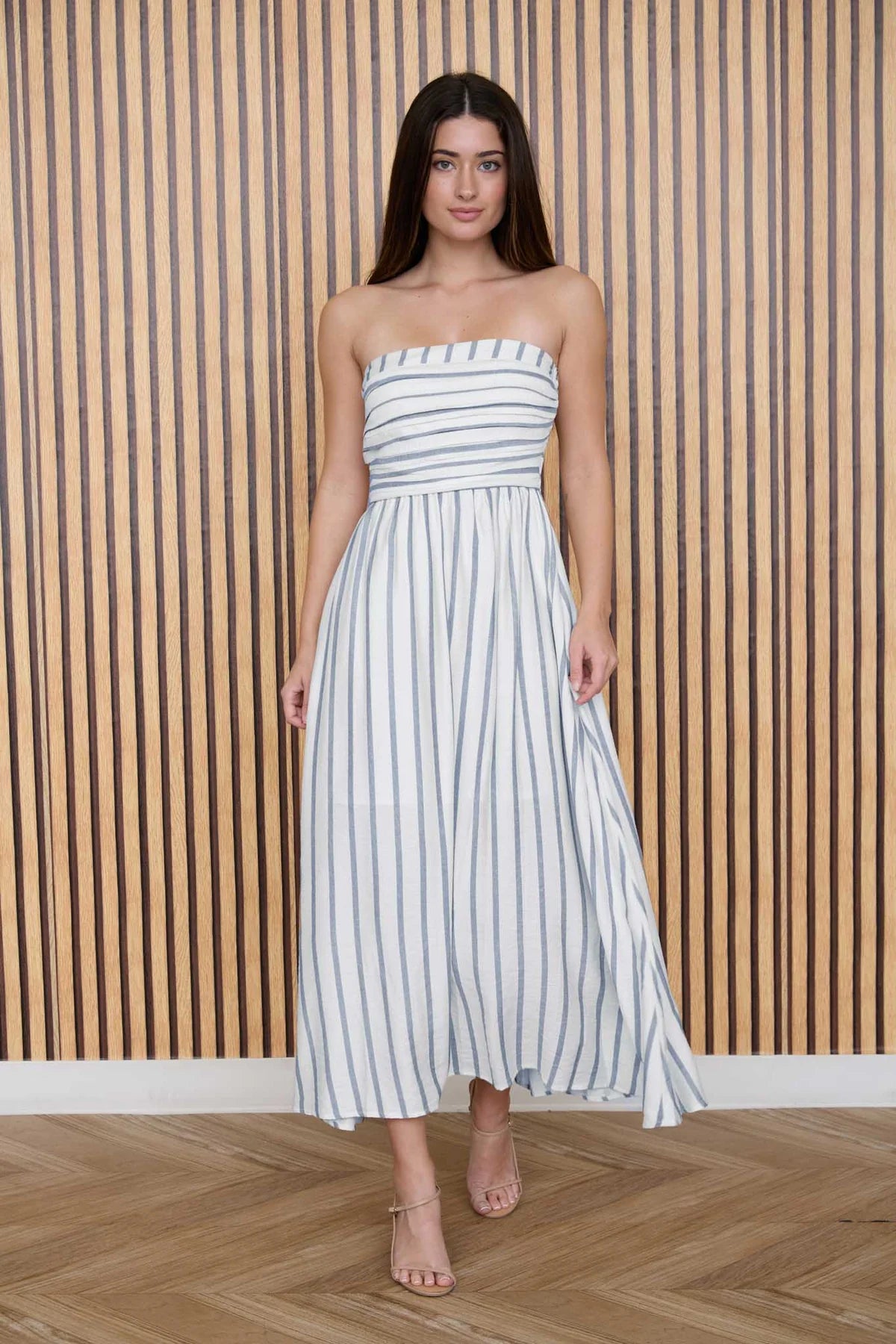 marcy blue strapless dress