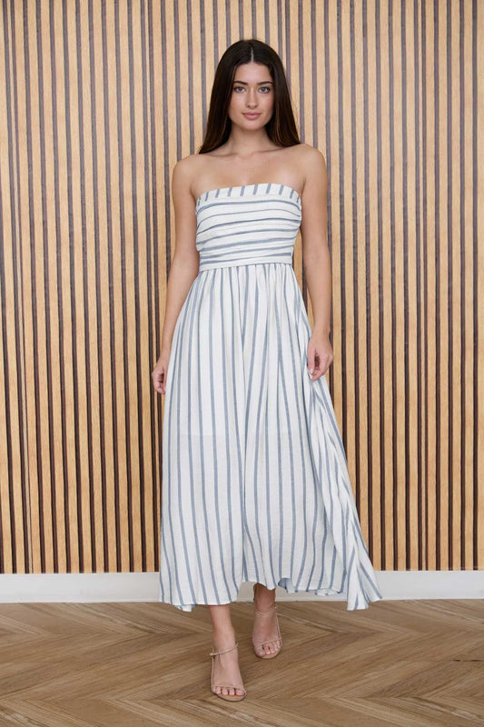 marcy blue strapless dress