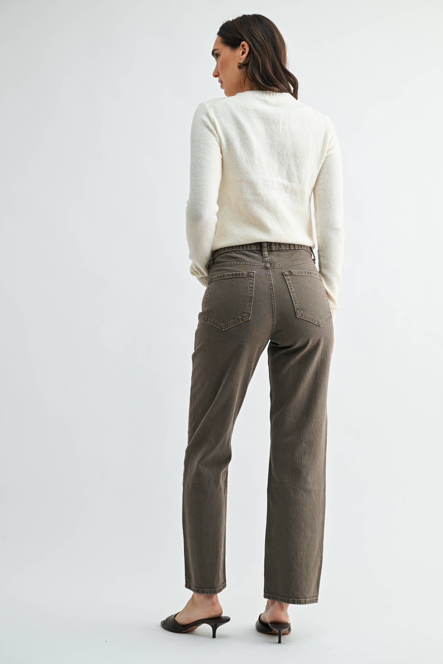 Slim Straight dad jean vintage brown