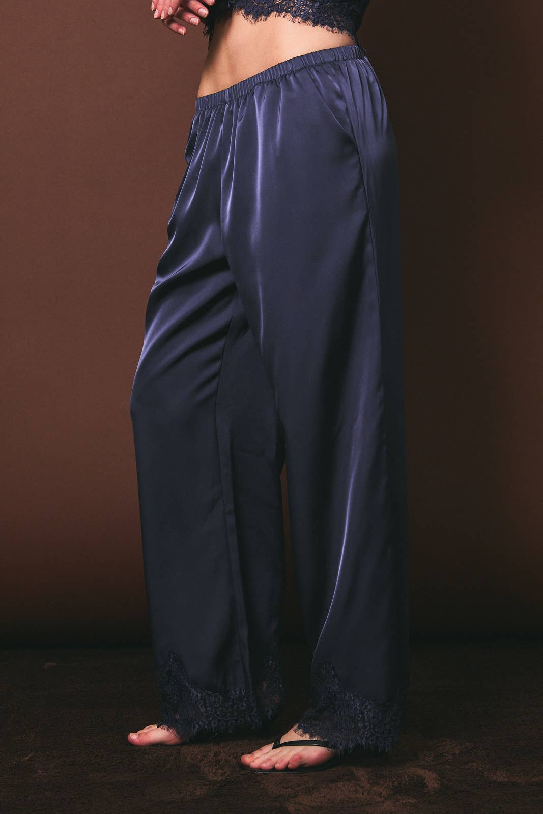 dusty blue satin pants