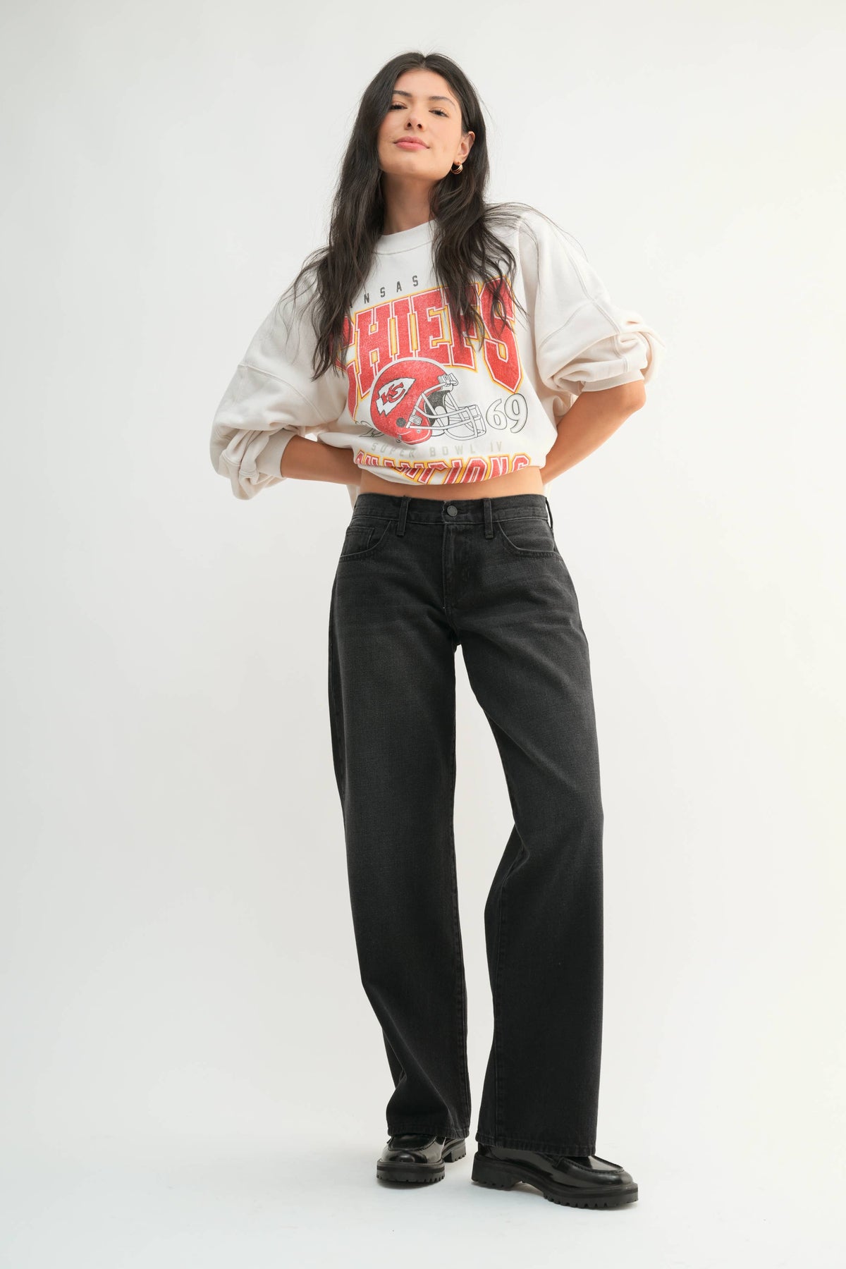 Classic Low Rise Baggy Slouch washed black