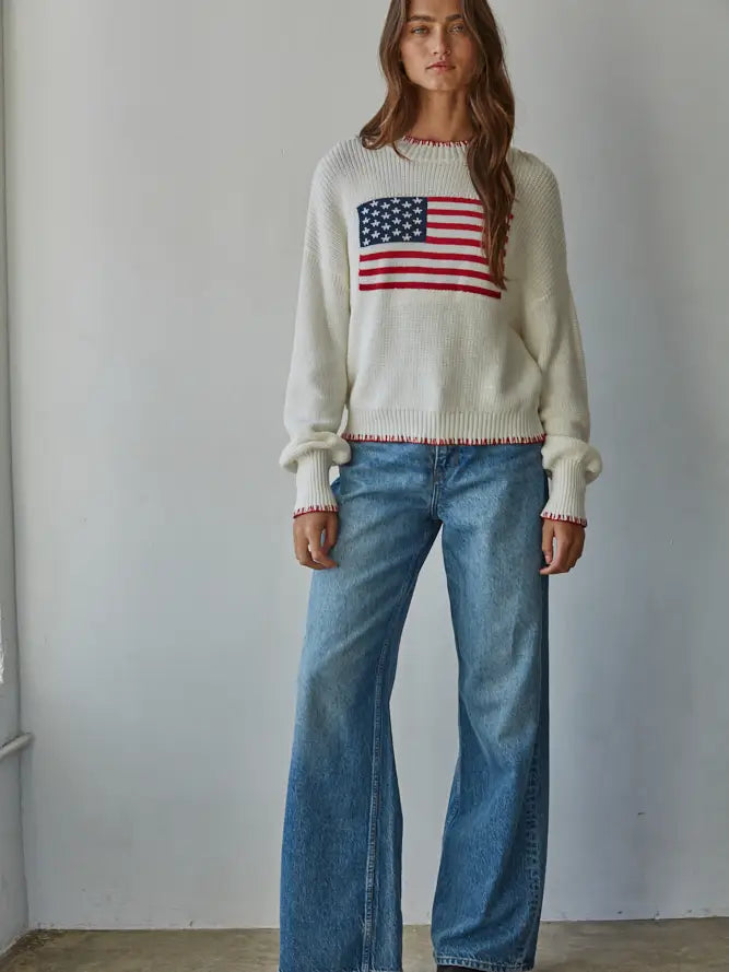 american flag knit sweater
