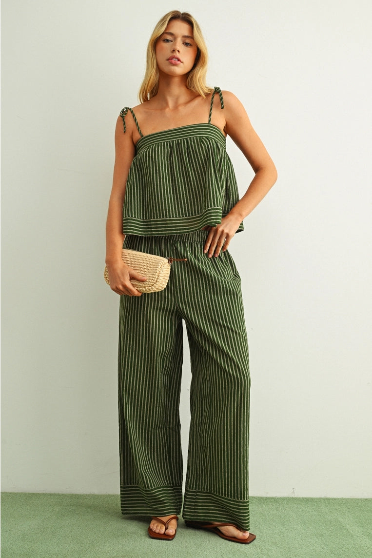 olive striped tank