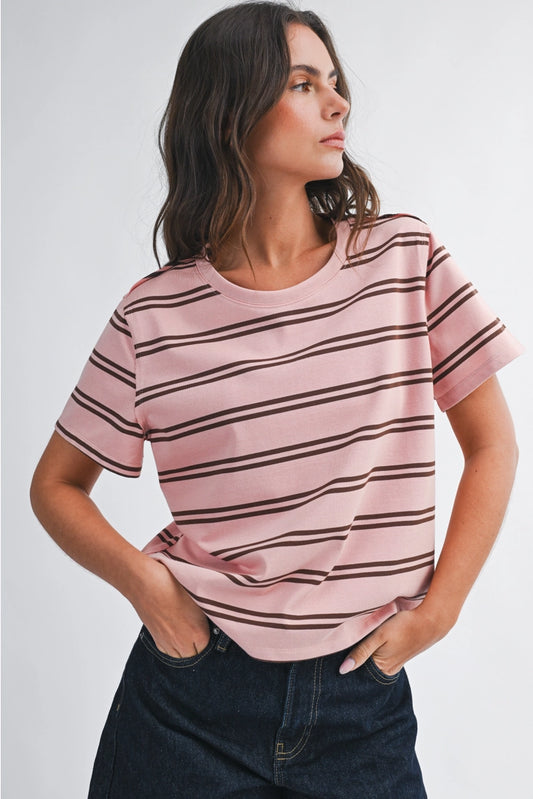 striped boxy tee