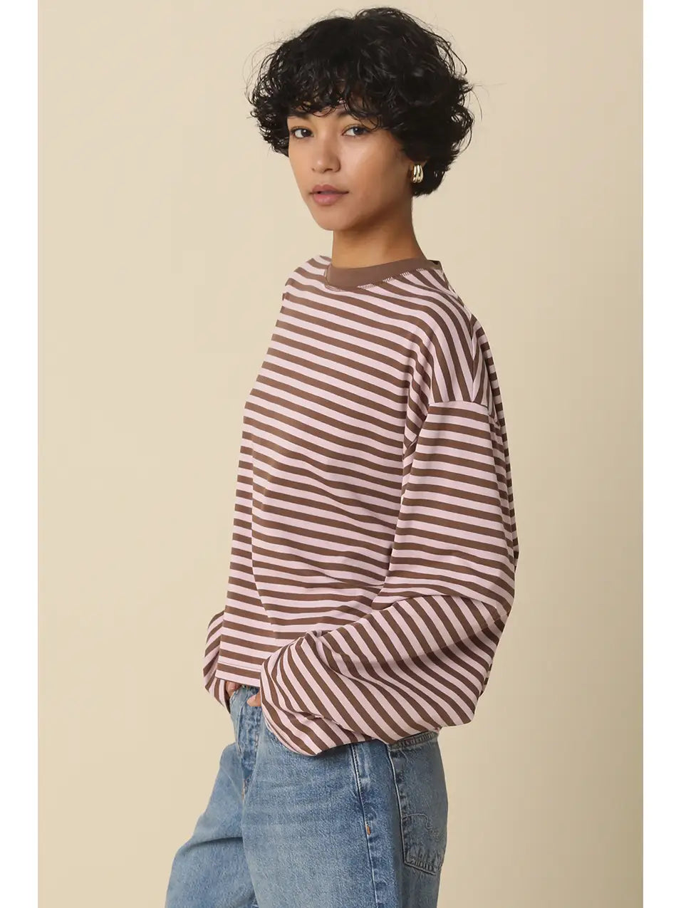 jena pink/brown stripe longsleeve