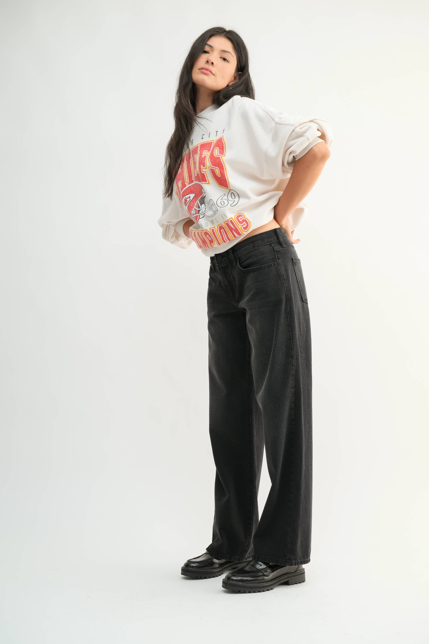 Classic Low Rise Baggy Slouch washed black