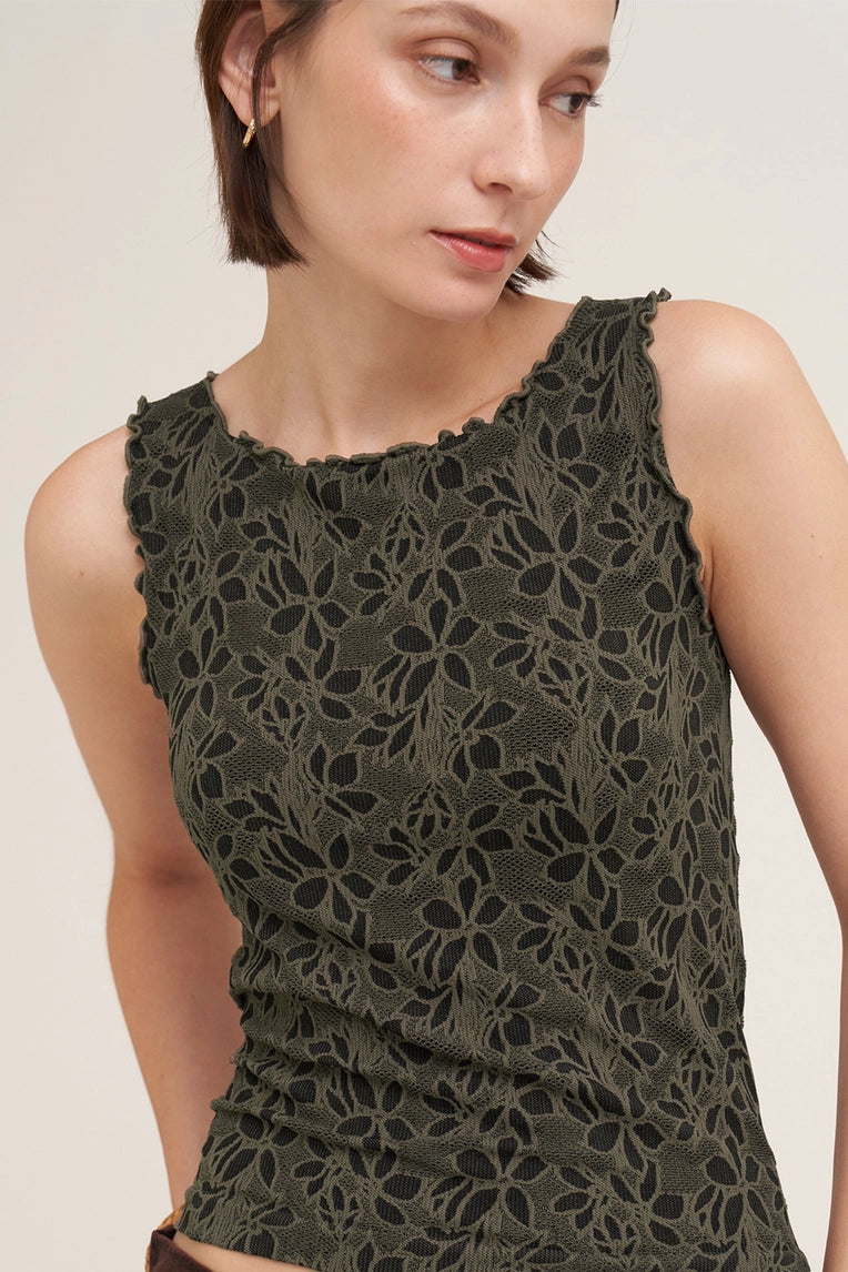 floral lettuce edge tank