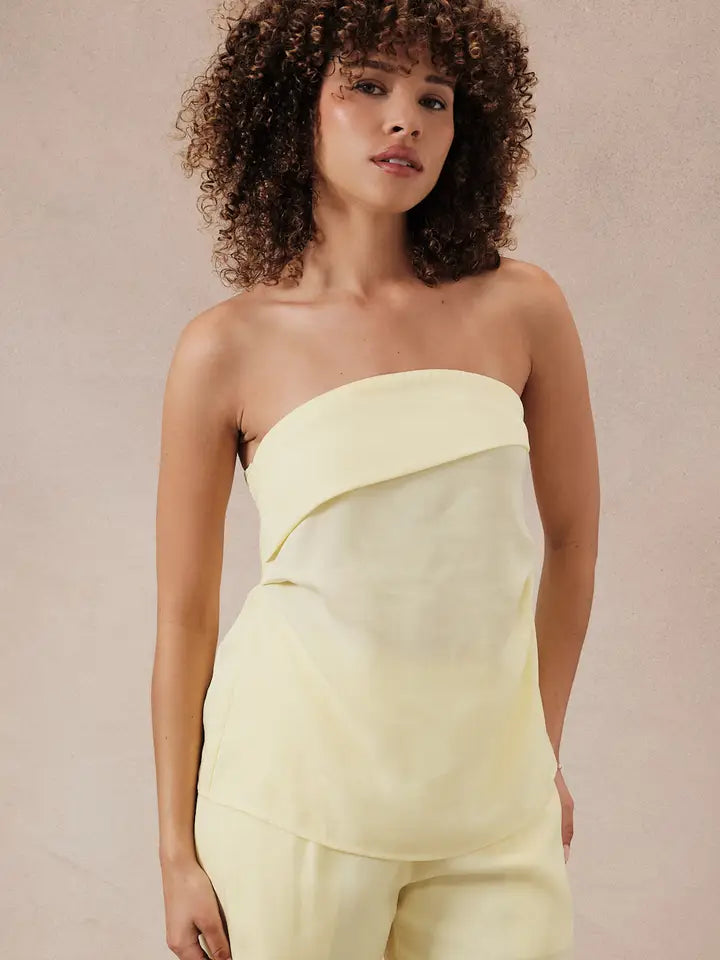 lemons to lemonade strapless blouse