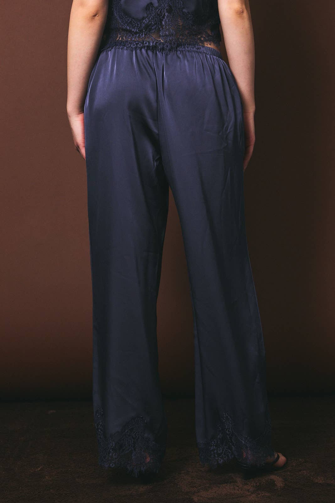 dusty blue satin pants