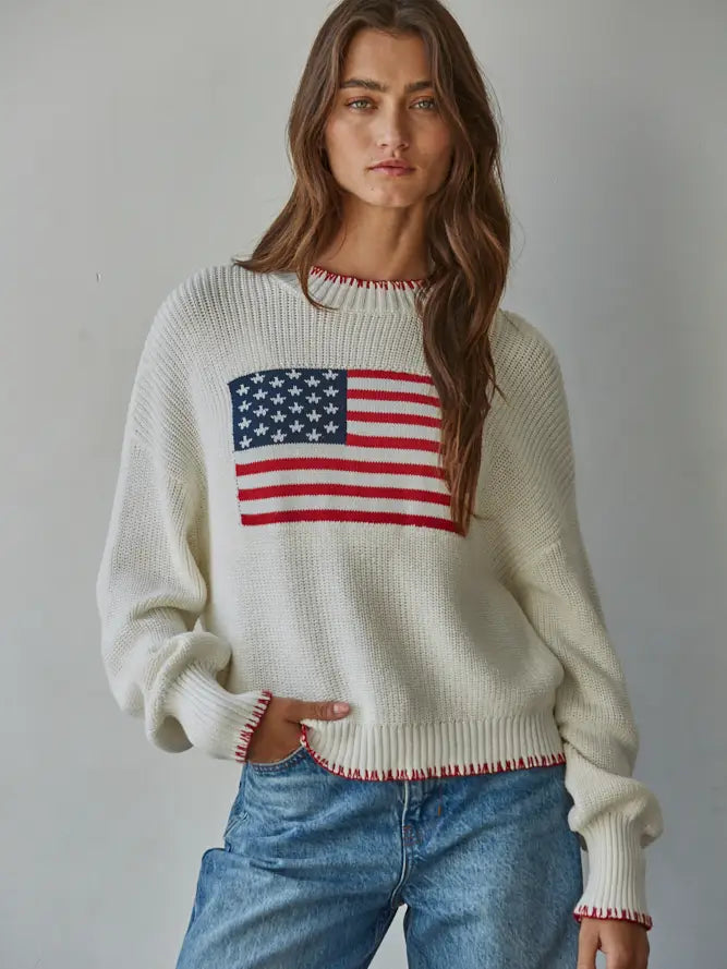 american flag knit sweater