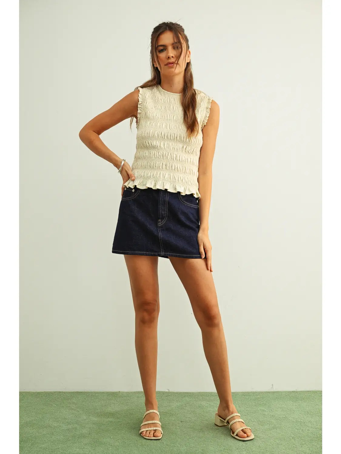 annie smocked tank