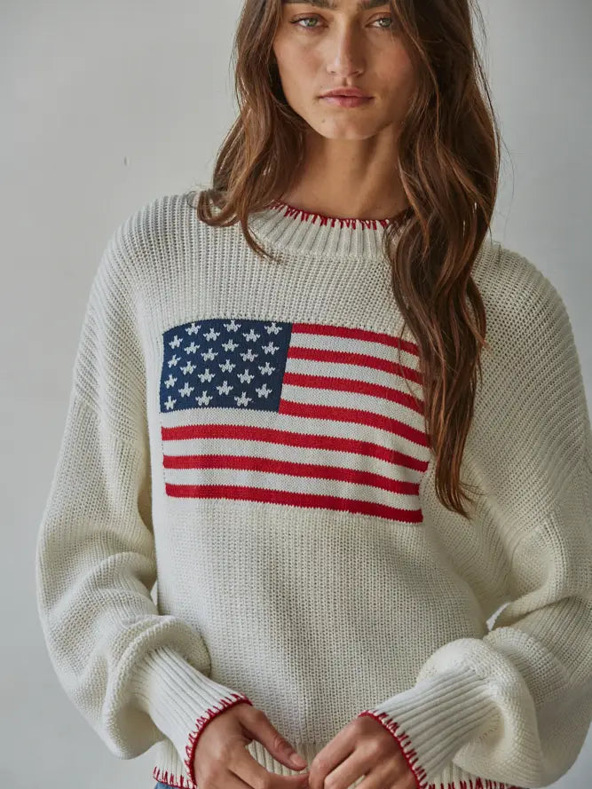 american flag knit sweater
