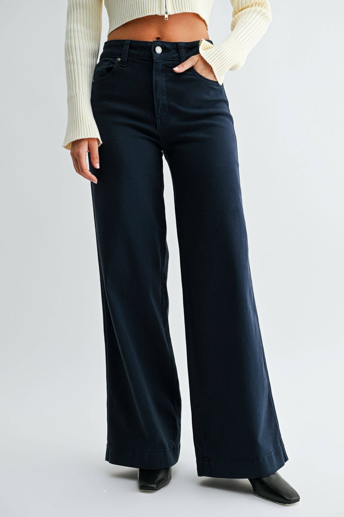 navy full lenght wide leg